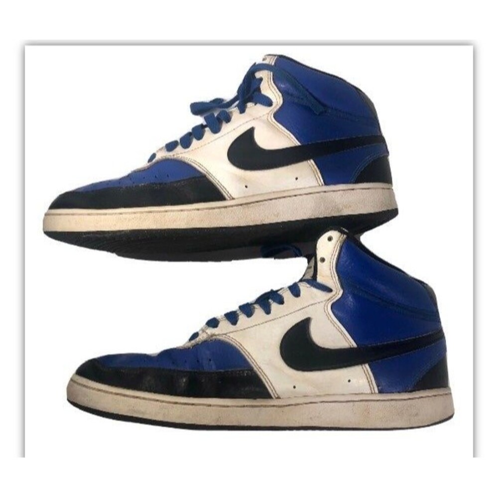 Nike Court Vision Mid NBA Mens Blue/Black/White Men's Shoes size 8.5